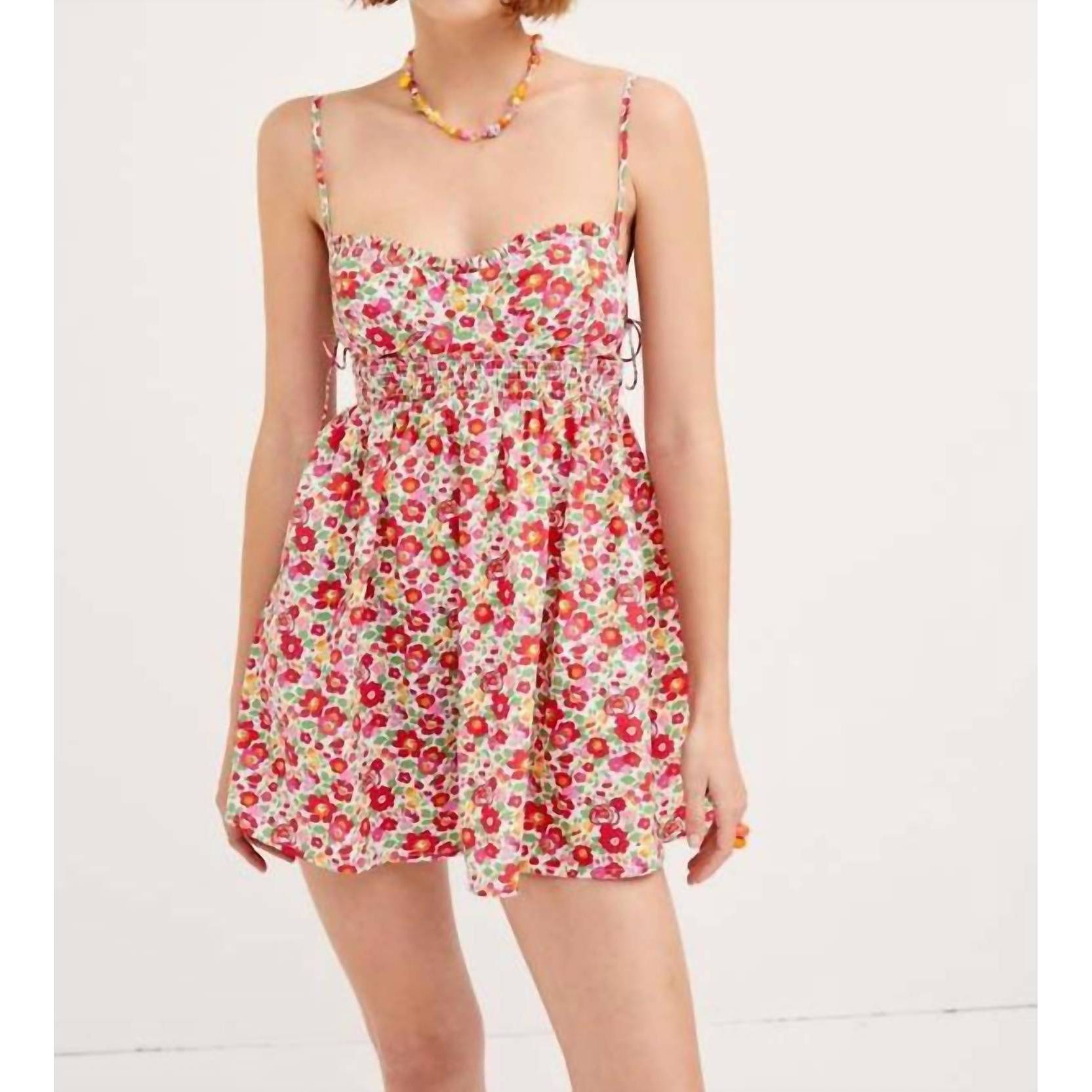 New For Love & Lemons Auden Mini Dress In Red